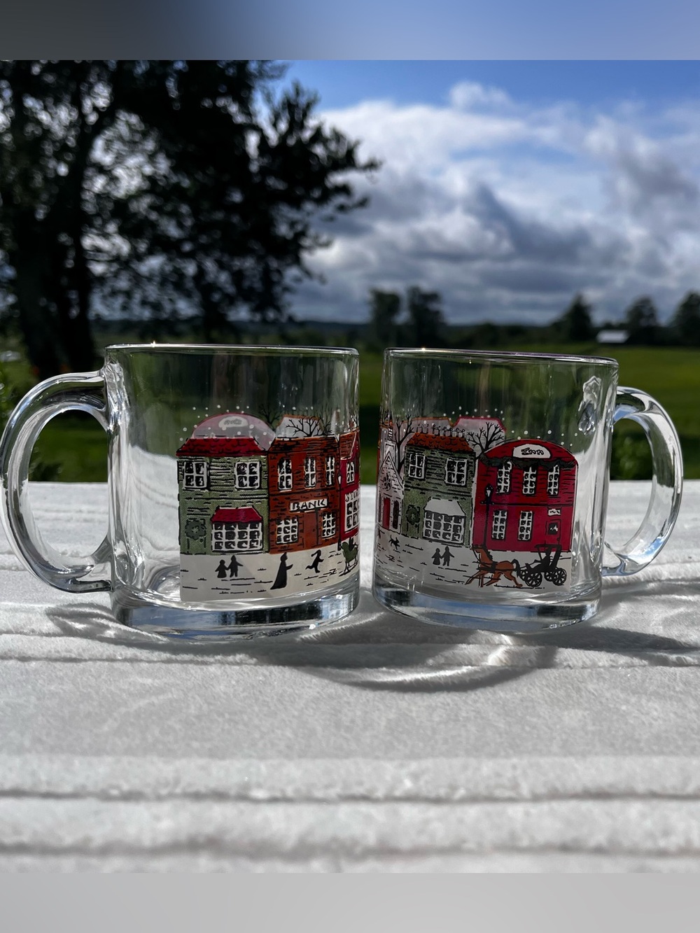 Libby Winter Scene Vintage Mugs - Picture 2 of 7